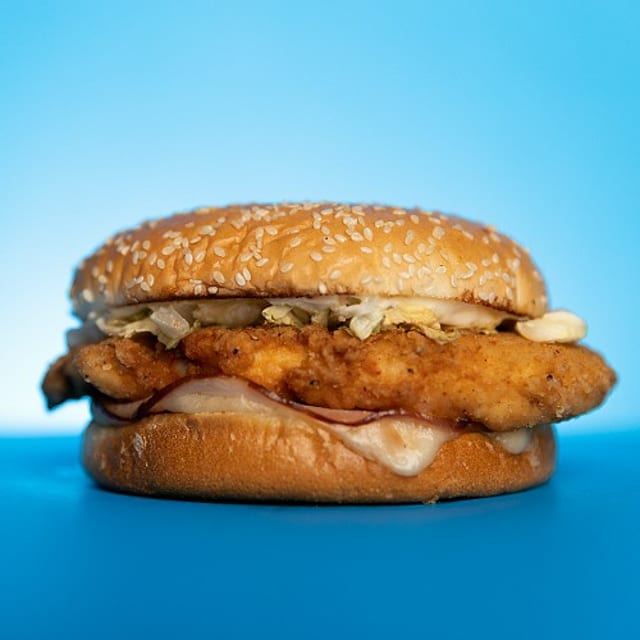 Chicken Cordon Bleu Burger.