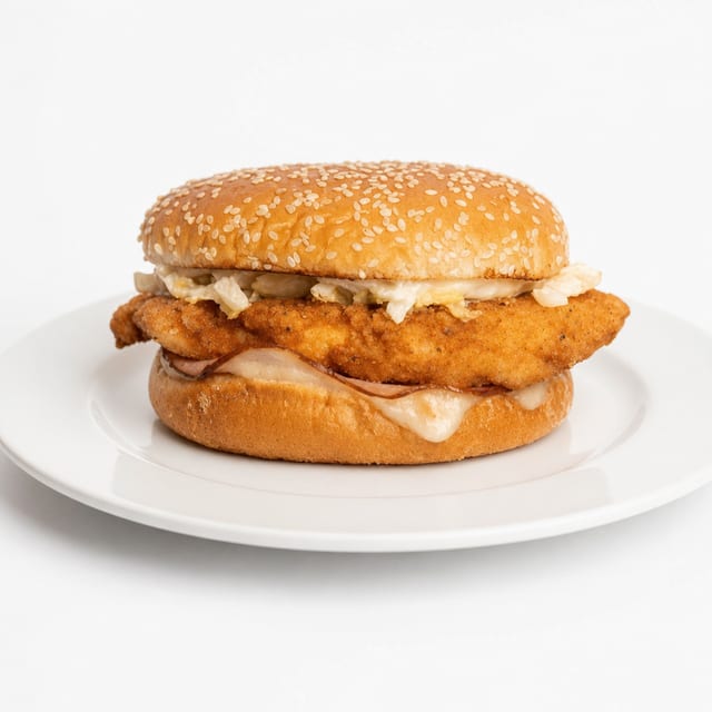 Chicken Cordon Bleu Burger.