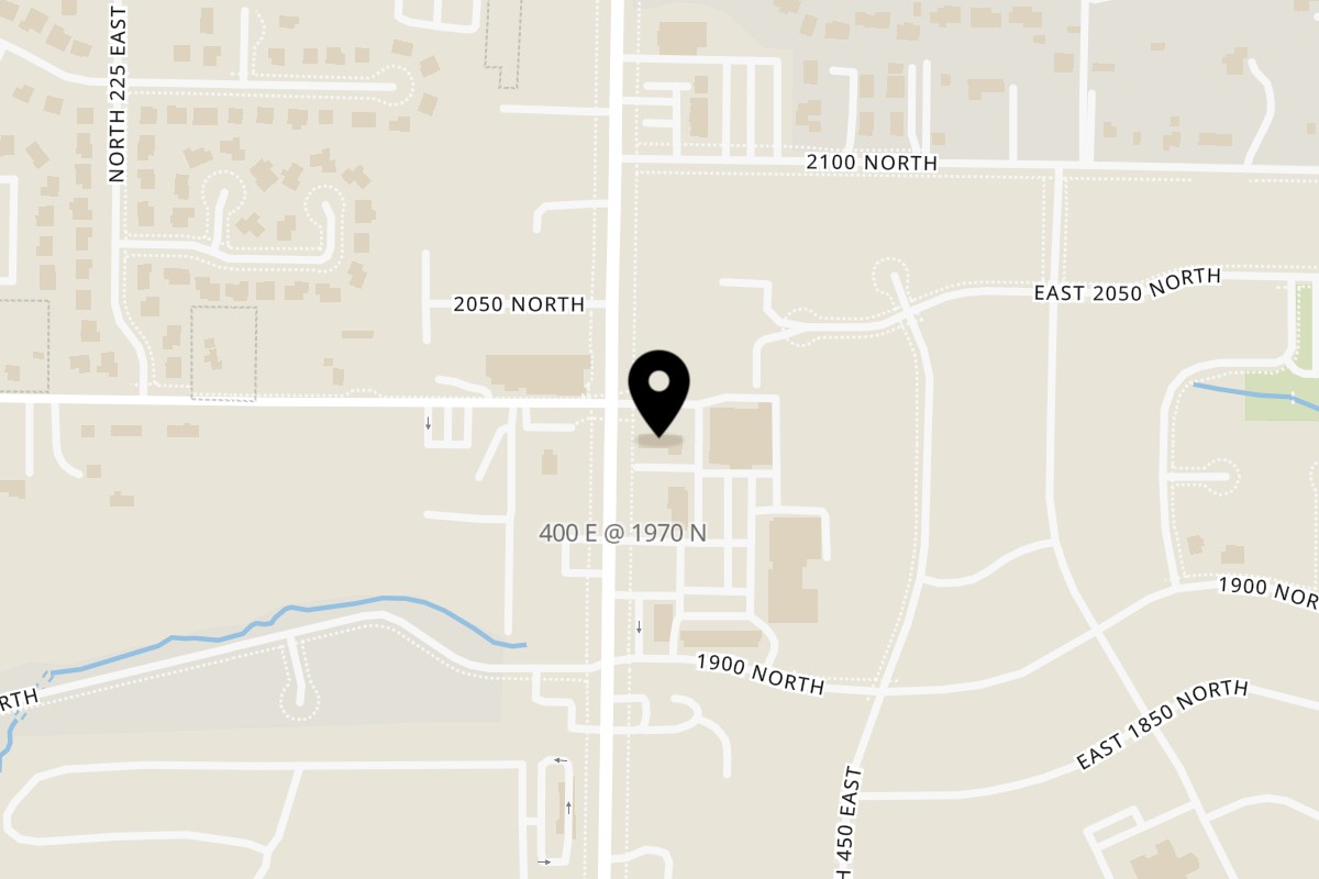 Map showing the location of Kirt's Drive-In on 1974 N 400 E St in North Ogden